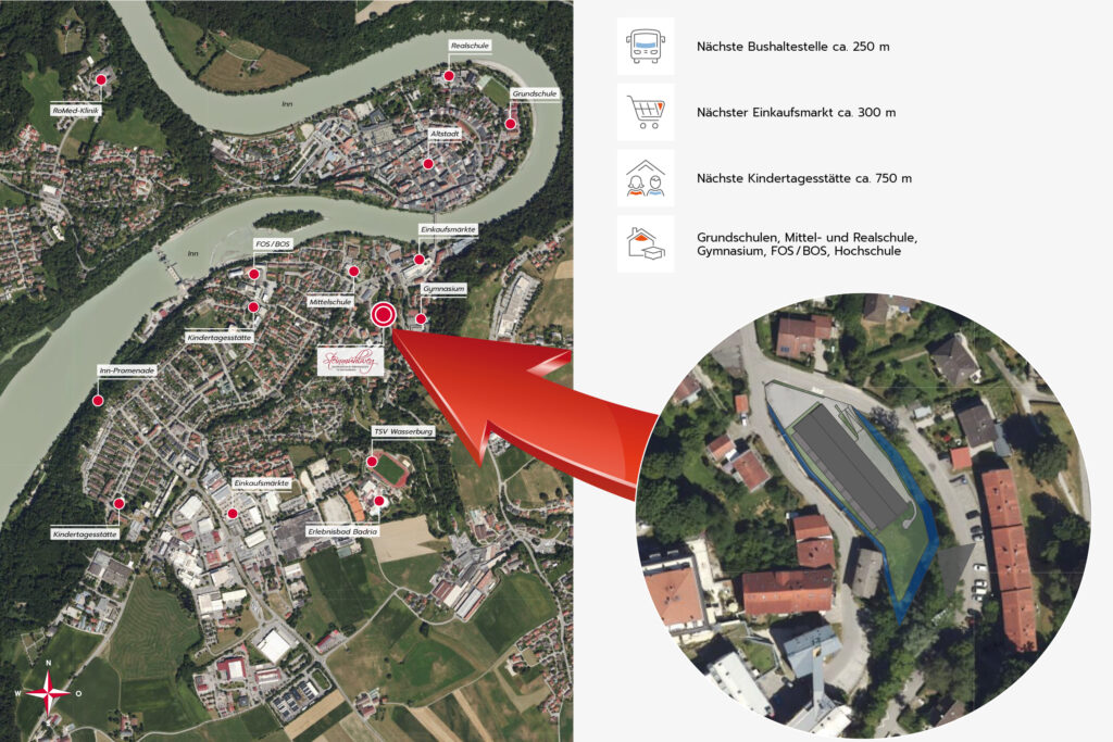 Lage Bauprojekt Steinmühlenweg Wasserburg